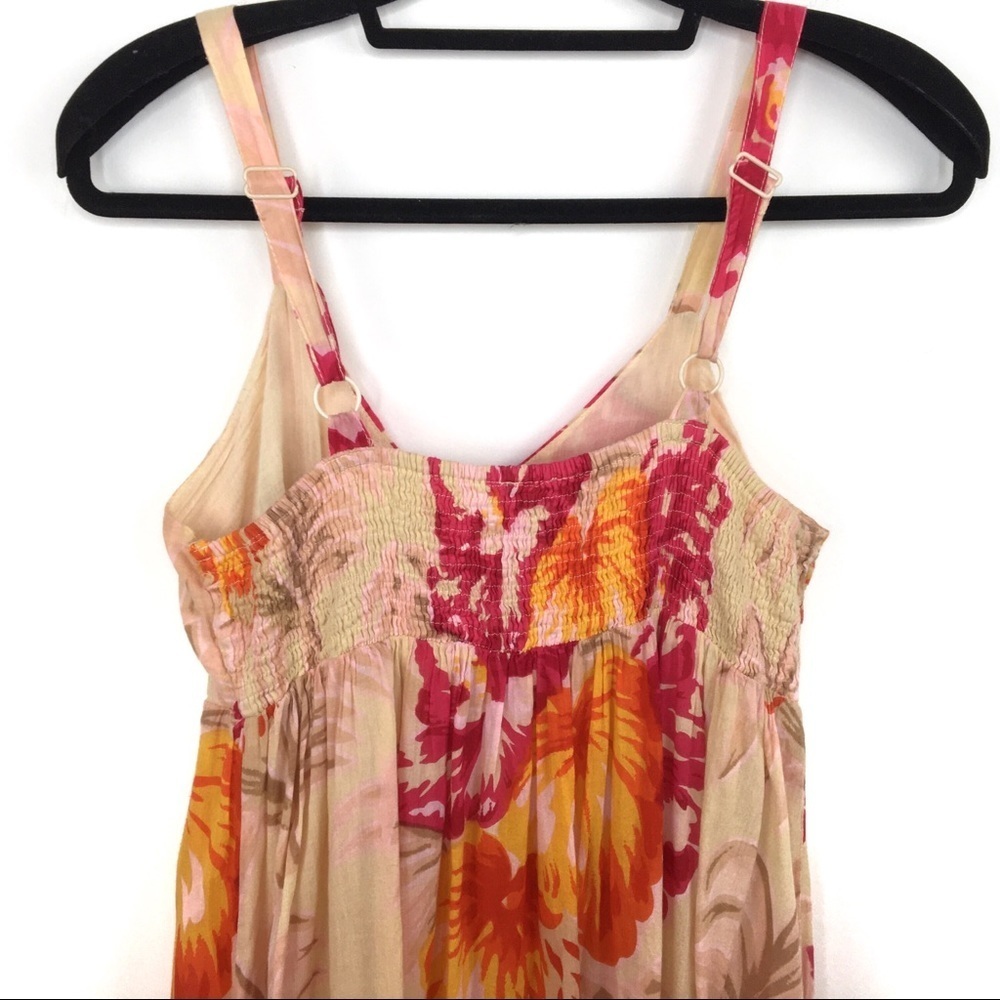 Klozlyne Pink/Orange/Yellow Floral Maxi Dress - Picture 8 of 14